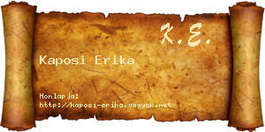 Kaposi Erika névjegykártya